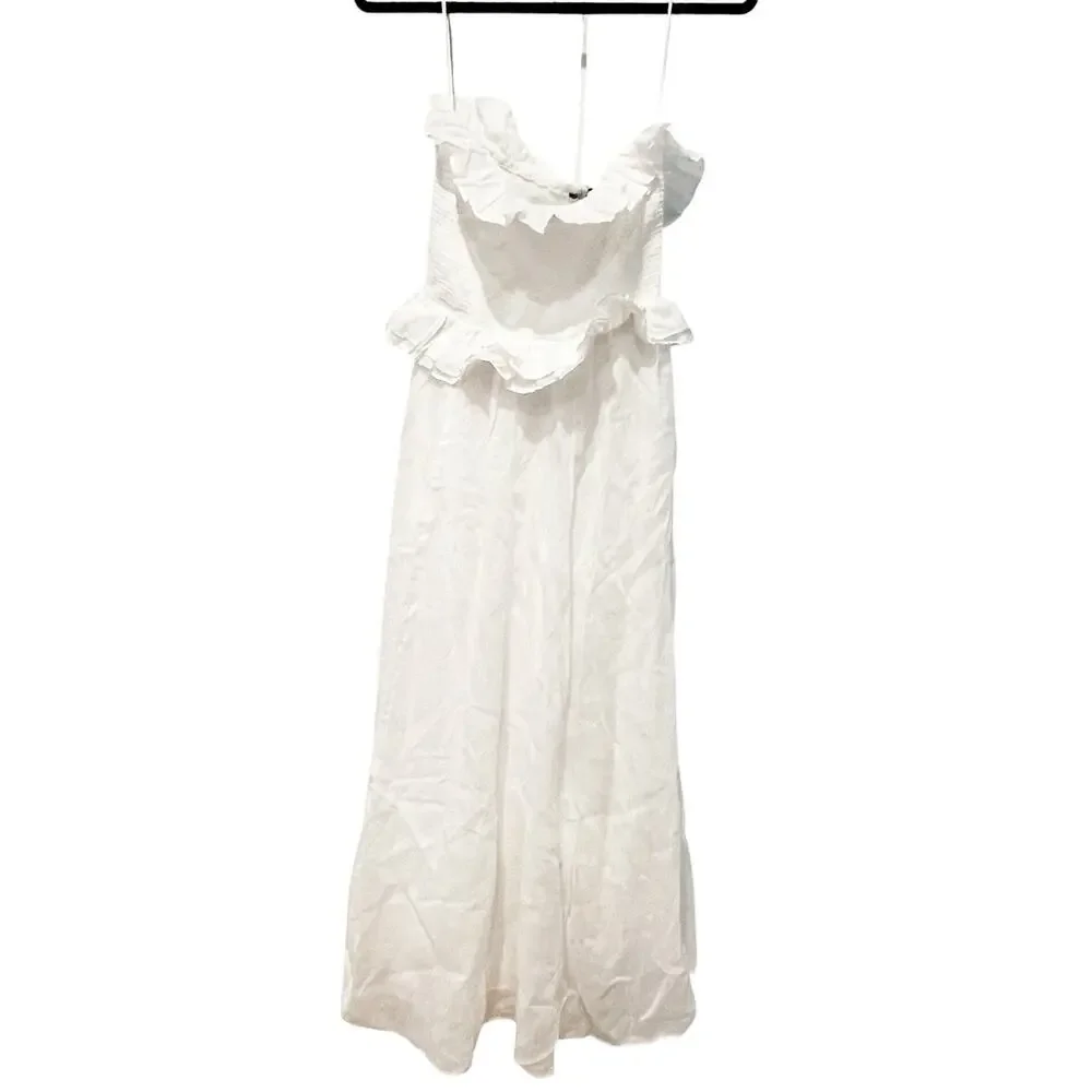 J. Crew Women's Lined Ravenna Dress Sleeveless in Ramie White Size Small NWT